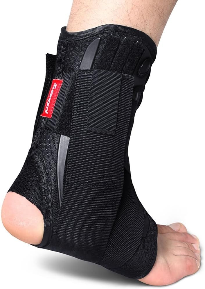 Kuangmi Ankle Support Lace Up With Side Stabilizers Brace Fixing Protection 1PC