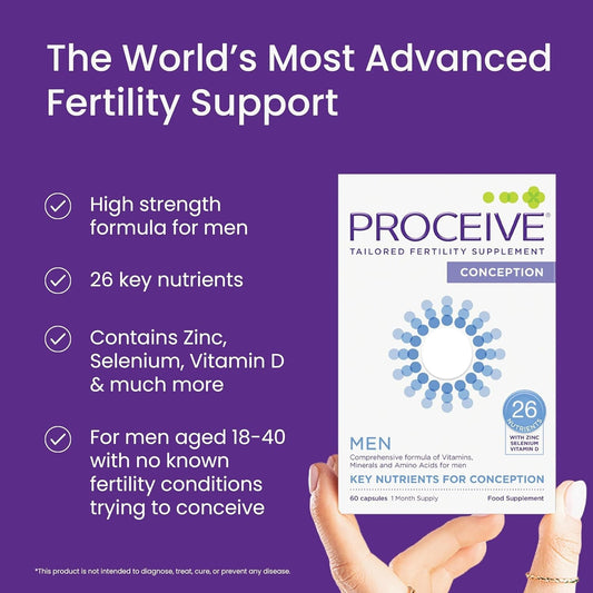 Proceive Men Fertility Supplement 👨 60 Caps 💊 Conception 💙 BB 08/2027 NEW