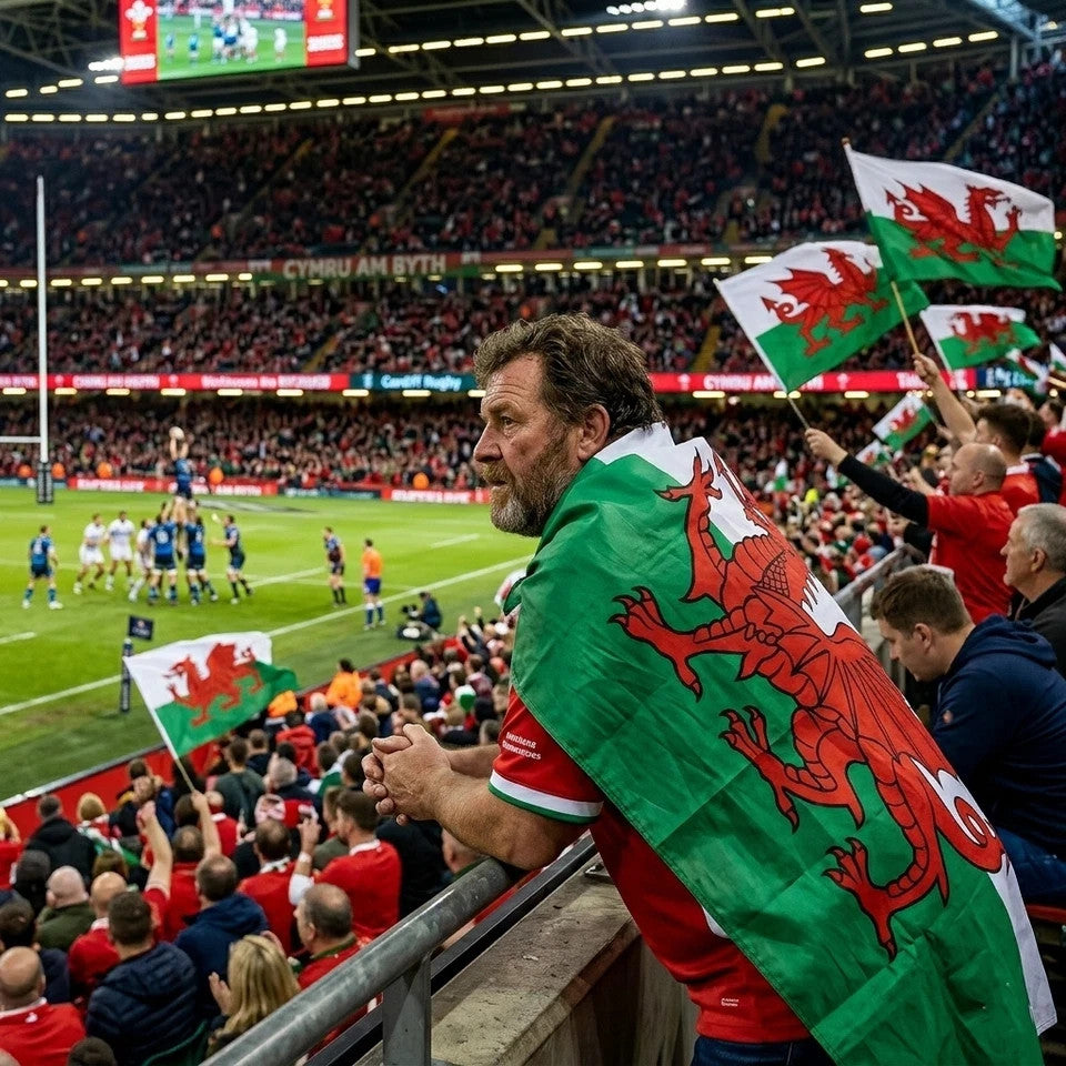 Large Welsh Flag 5ft x 3ft Y Ddraig Goch Large Wales Flag With Metal Eyelets
