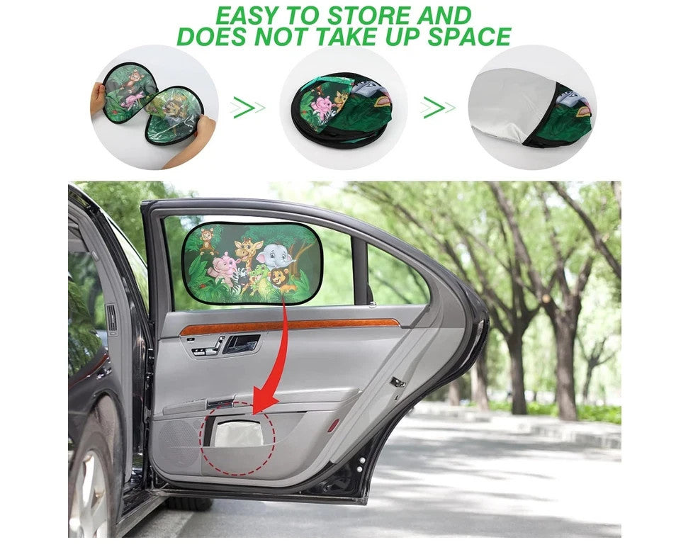 2 Pack Sunshade for Car Window Baby, Children's Car Window Shades for Kids UV