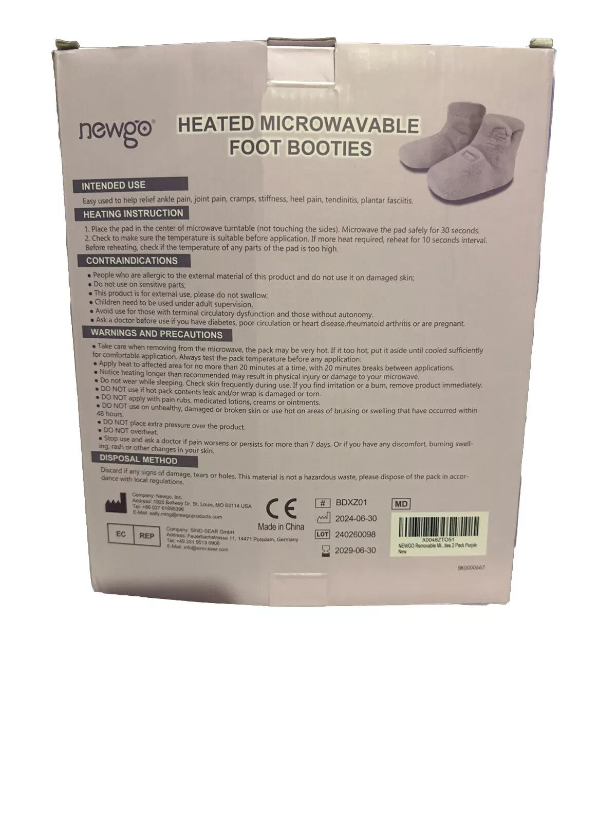 NEWGO Microwavable Booties and Feet Warmers *NEW* Heat Therapy Beige