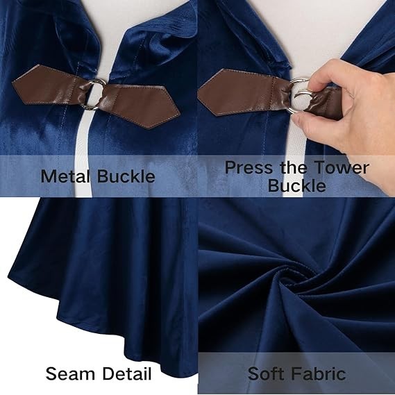 Hooded Robe Cloak Halloween Cape Wizard Knight Tunic Medieval Cosplay Costume