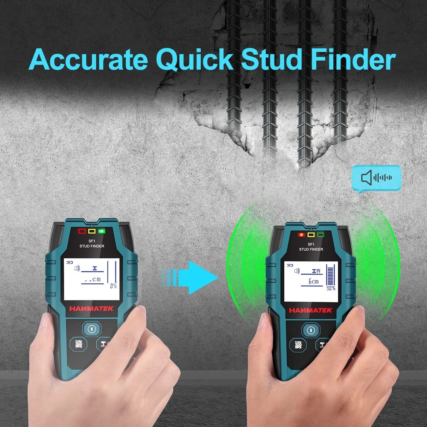 HANMATEK Stud Finder SF1 Wall Scanner 4 in 1 Electronic Stud Sensor RRP £27