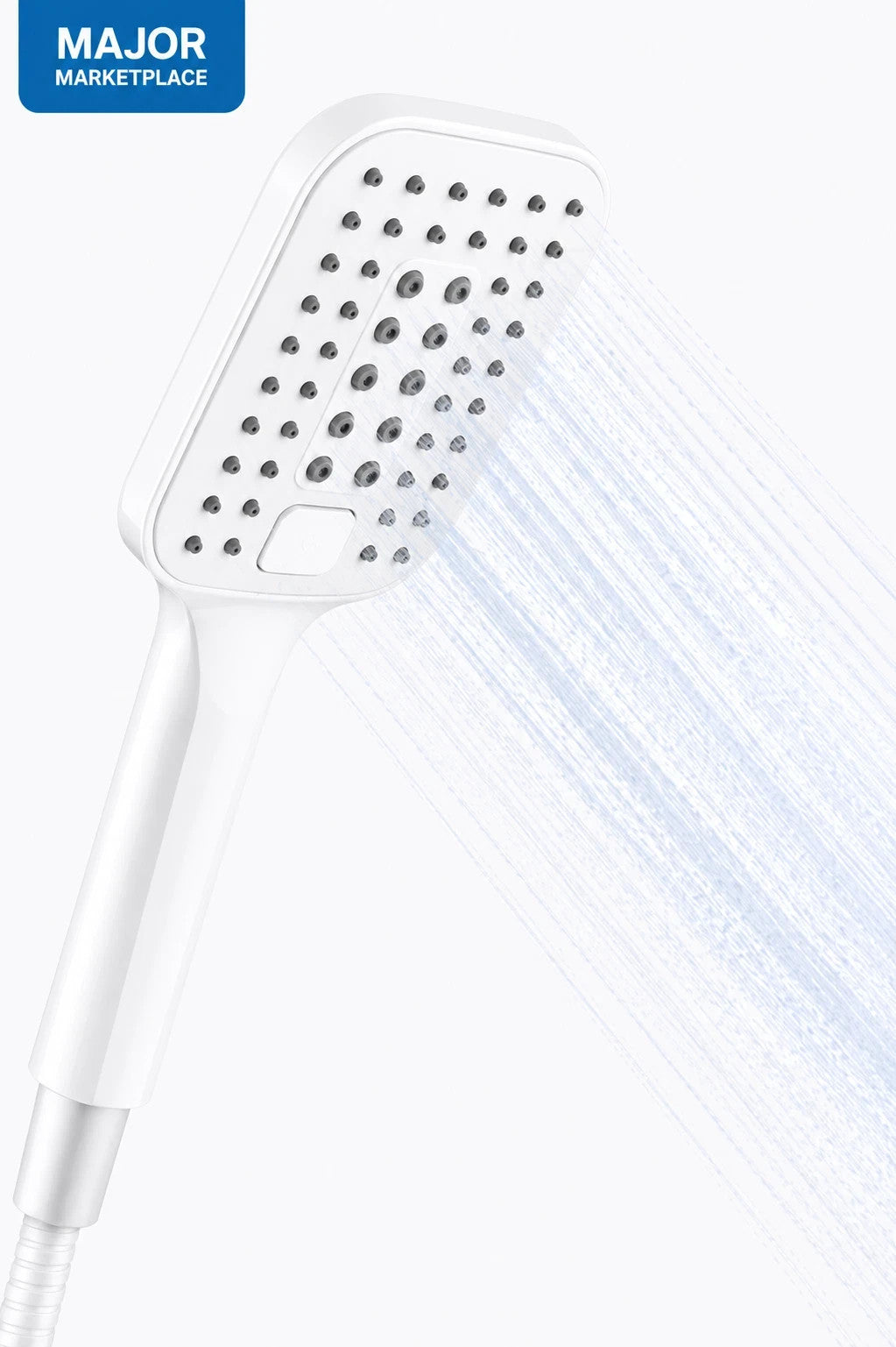 Square Shower Head with 3 Spray Modes, Boosting Handheld for Low Water Pressure