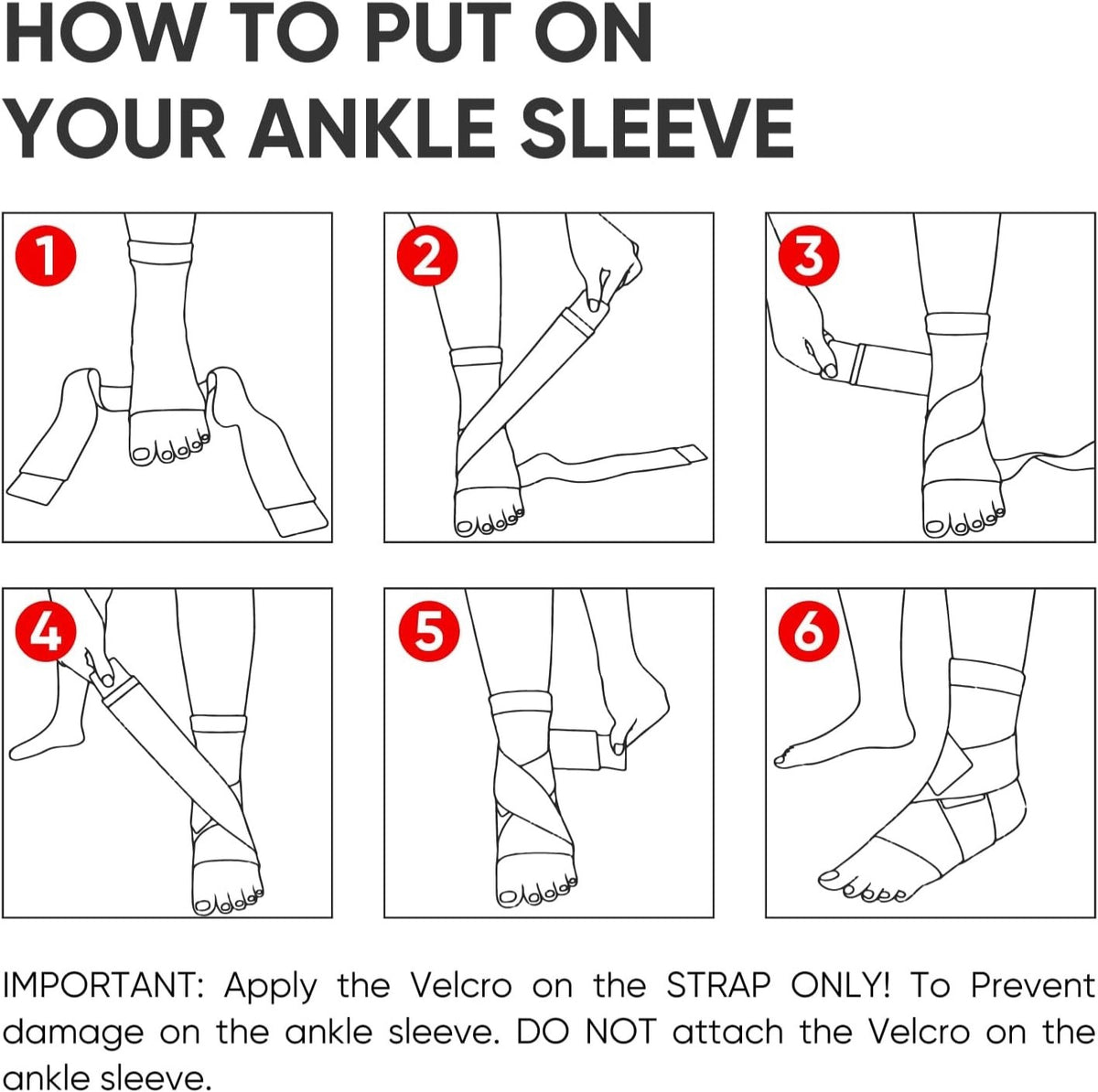 Avidda Ankle Support Brace Size S (1 Pack) - Adjustable Compression Sleeve for P