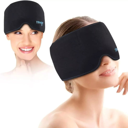 NEWGO Migrane Relief Head Ice Wrap, Reusable Hot Cold Therapy Headache Hat Ice