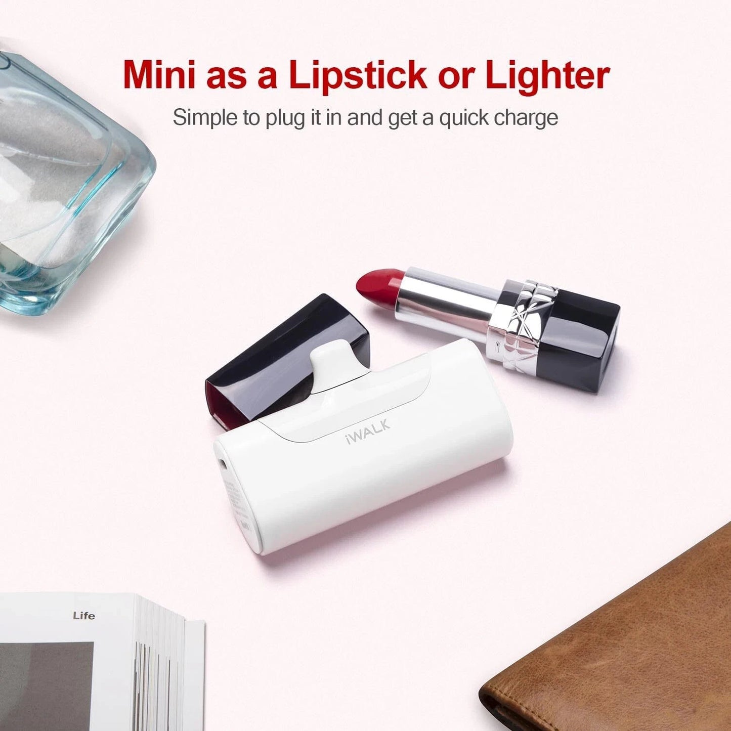 iWALK Mini Portable Charger 4500mAh,USB-C 20W Power Bank and Charger for iPhone.
