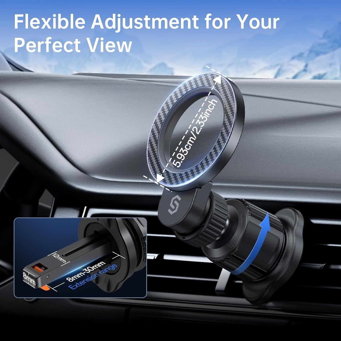 SYNCWIRE for MagSafe Air Vent Car Mount Flexible Rotation Magnetic Phone Holder