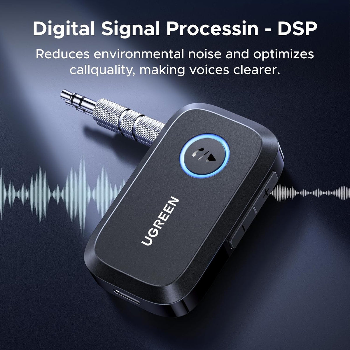 Ugreen Bluetooth 6.0 Receiver with 3.5 mm Jack with Multifunction Button Adapter