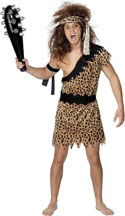 NEW Mens Caveman Flintstones Fancy Dress World Book Day Stag Party Costume - L