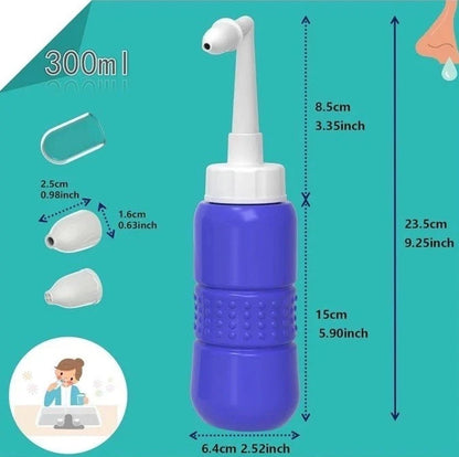 Nasal Rinse Kit – 300Ml Bottle + 5 Saline Packets – Neti Pot for Sinus Relief