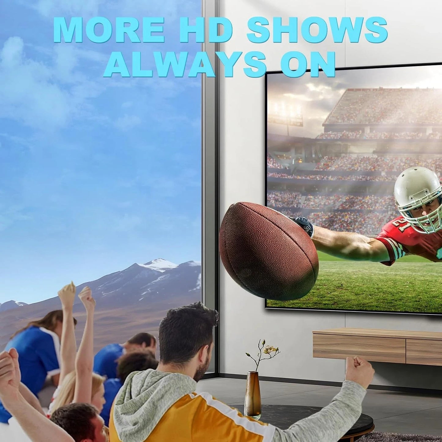 UK Digital TV Ariels HD 250+ Miles Range Indoor 4K TV Aerial indoor for Smart TV