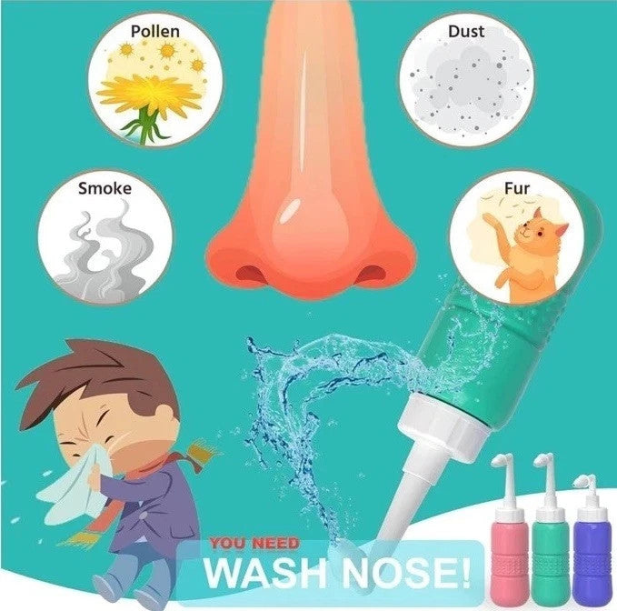 Nasal Rinse Kit – 300Ml Bottle + 5 Saline Packets – Neti Pot for Sinus Relief