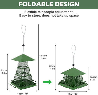 Squirrel Proof Hanging Bird Seed Feeder Heavy Duty Garden Wild Birds
