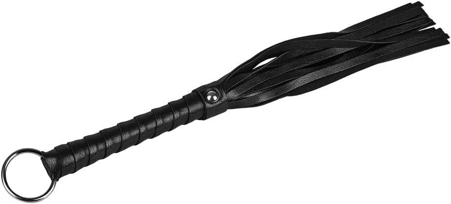 Sex Black PU Leather Long Tails Whip Paddle Spanking Slave For Couples Adult SM