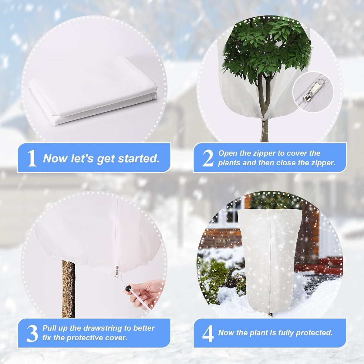 Extra Large Frost Protection Bag Fleece Winter Jacket Garden Plant Cover x2