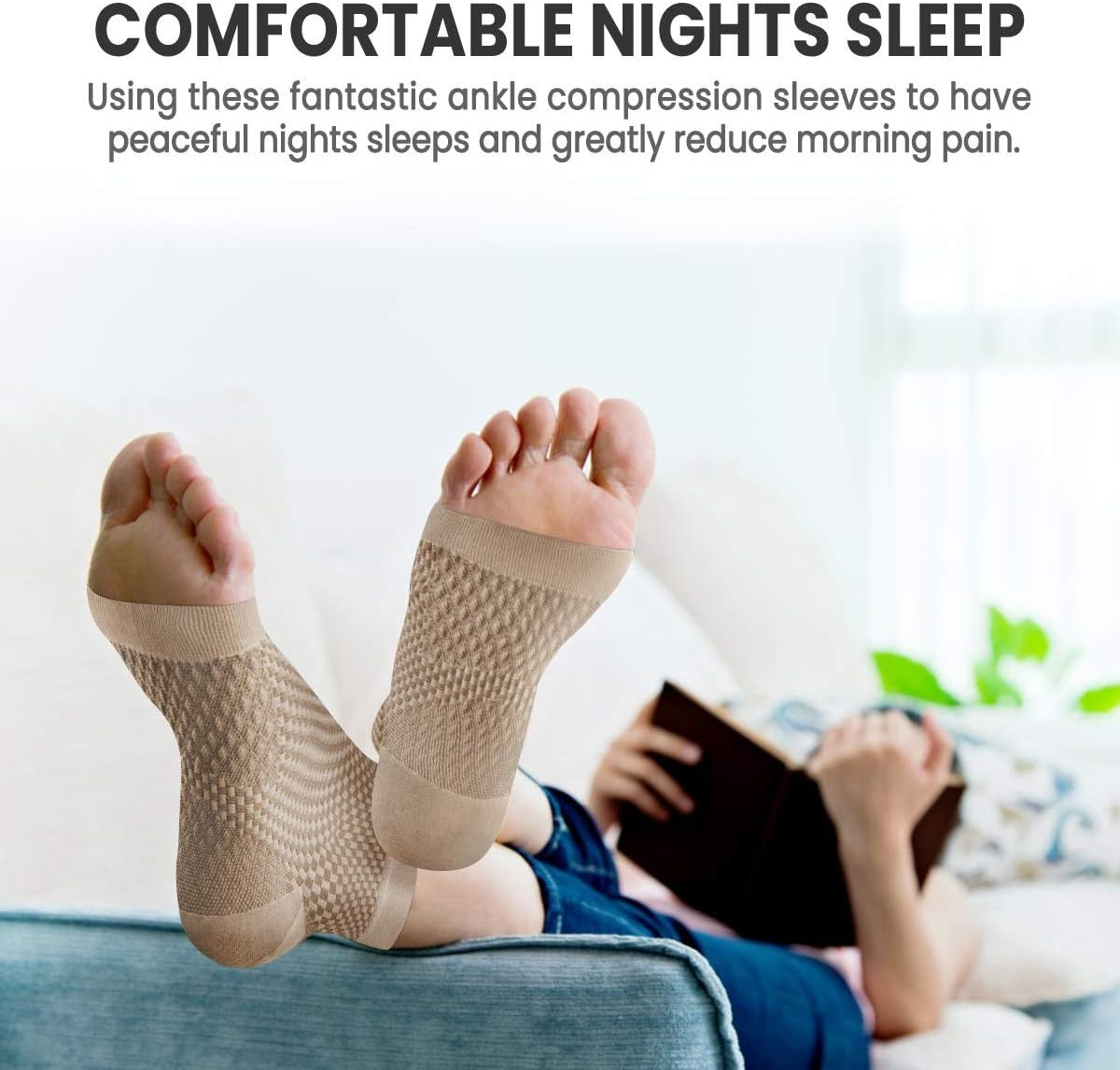 AVIDDA 2 Pack Ankle Support Brace for Men and Women, Compression Sleeve Socks M