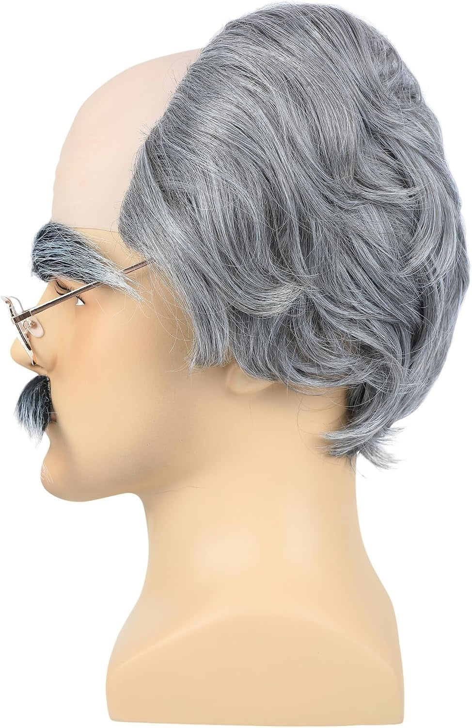 Old Man Bald Grey Wig Men Grandpa Costume Balding Cap Funny Wigs | Old Man Cost
