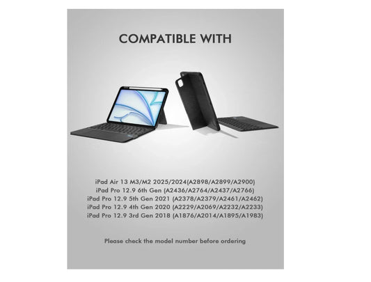 Doohoeek Bluetooth Keyboard Case w/LCD Screen Display for iPad Air 13 inch