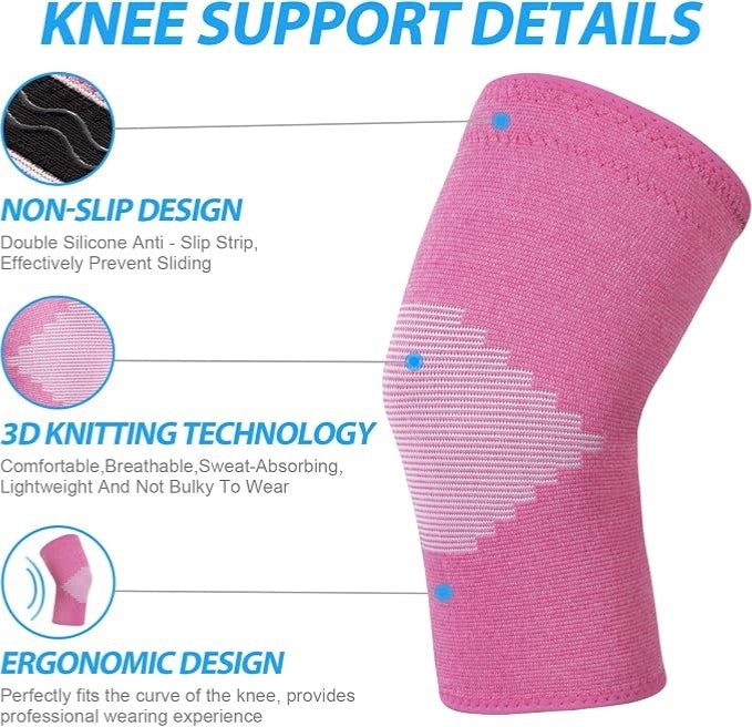 AVIDDA Knee Support Brace 2 Pack Compression Knee Sleeves for Arthritis Joint