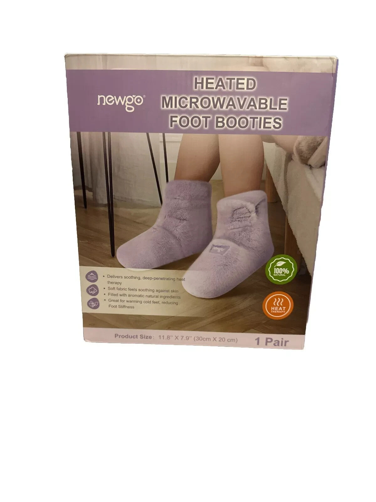 NEWGO Microwavable Booties and Feet Warmers *NEW* Heat Therapy Beige