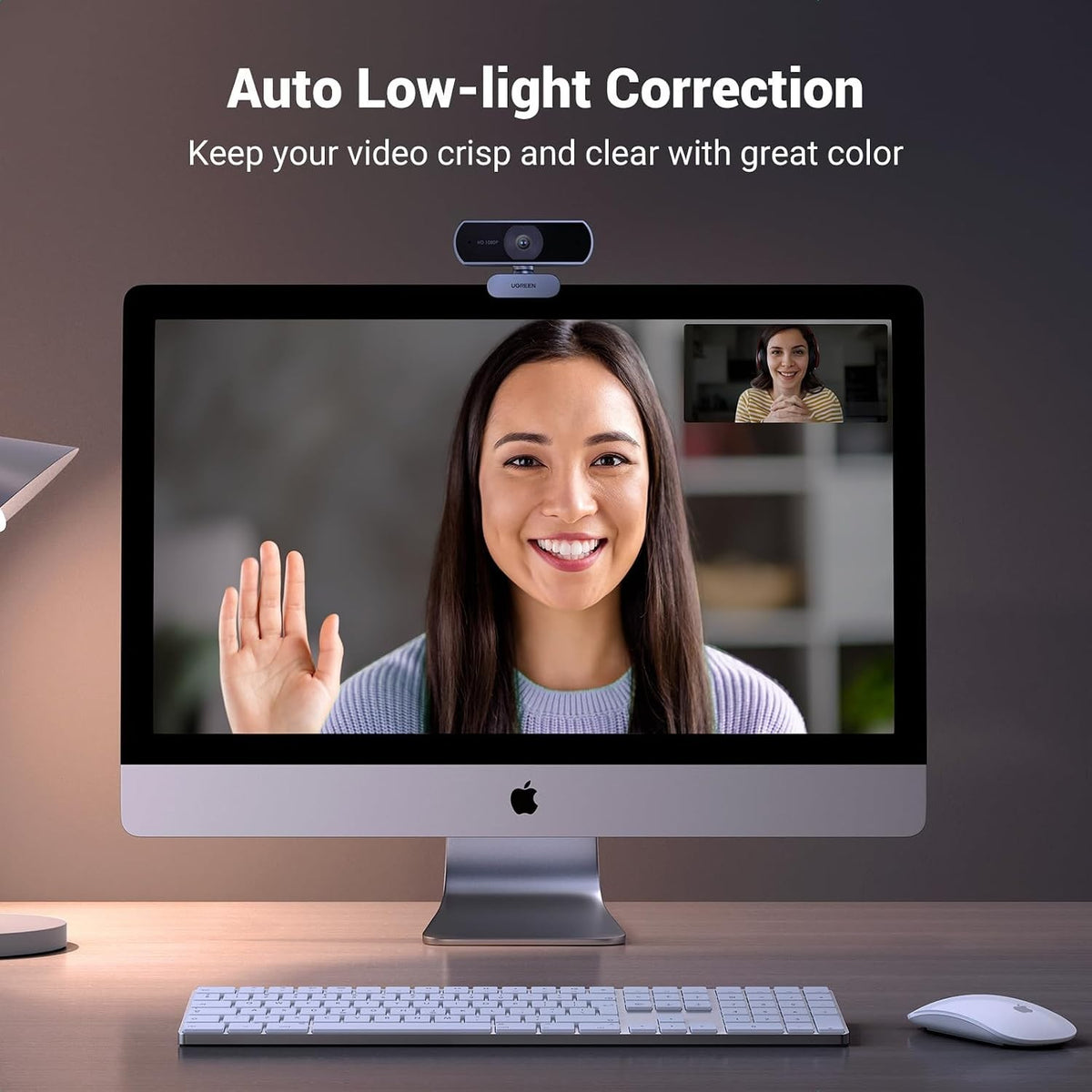 UGREEN USB Webcam, Full HD 1080P/30fps Webcam for PC, Webcam with Microphone