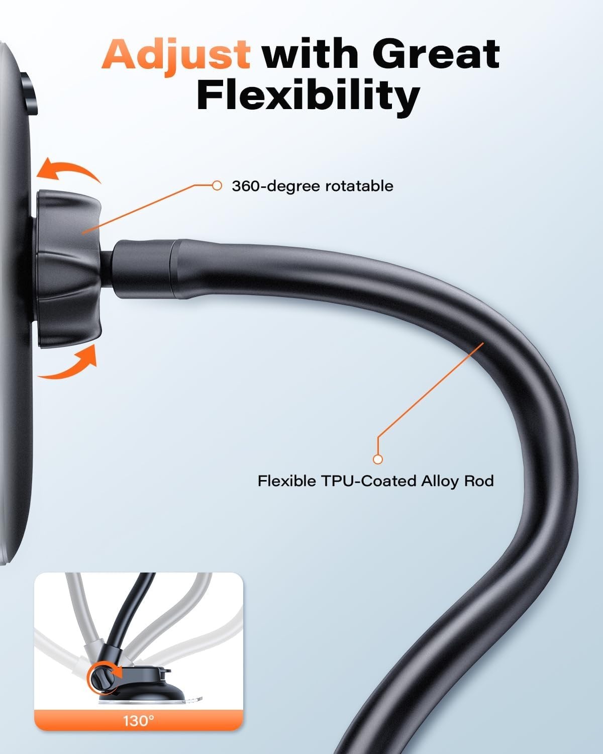 APPS2Car Windscreen Phone Holder - Flexible Goose-neck Arm