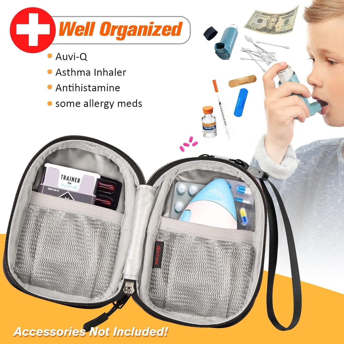 SITHON Medicine Carrying Case Bag Small Black