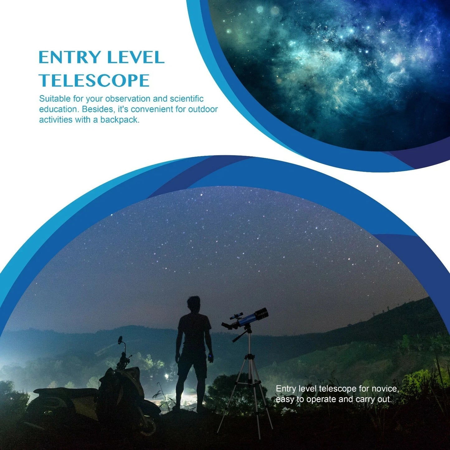 Powerful 40070 HD Professional Astronomical Telescope With High Tripod Backpack