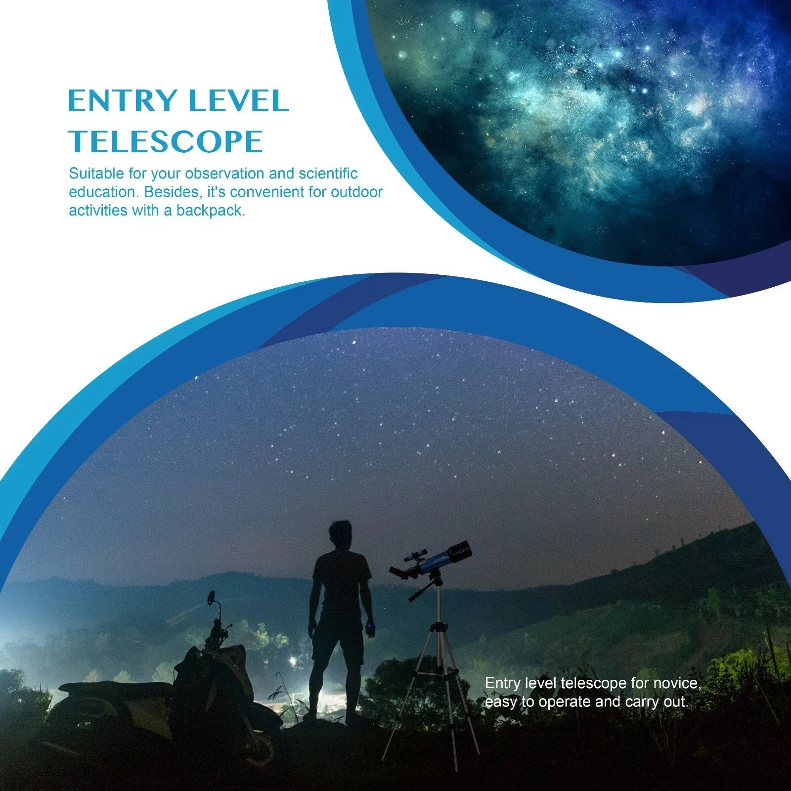 Powerful 40070 HD Professional Astronomical Telescope With High Tripod Backpack