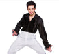 Men's Disoc Ruffle Shirt Black Fancy dress costume - Xtra Large XL
