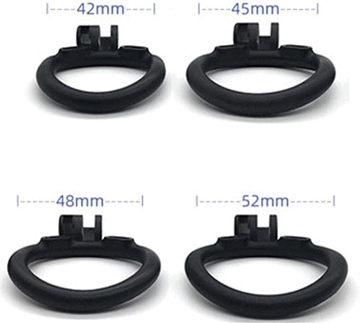 FYJENNICC Cobra 2.0 Male Chastity Device 4 Curved Arc Rings Black Various Sizes