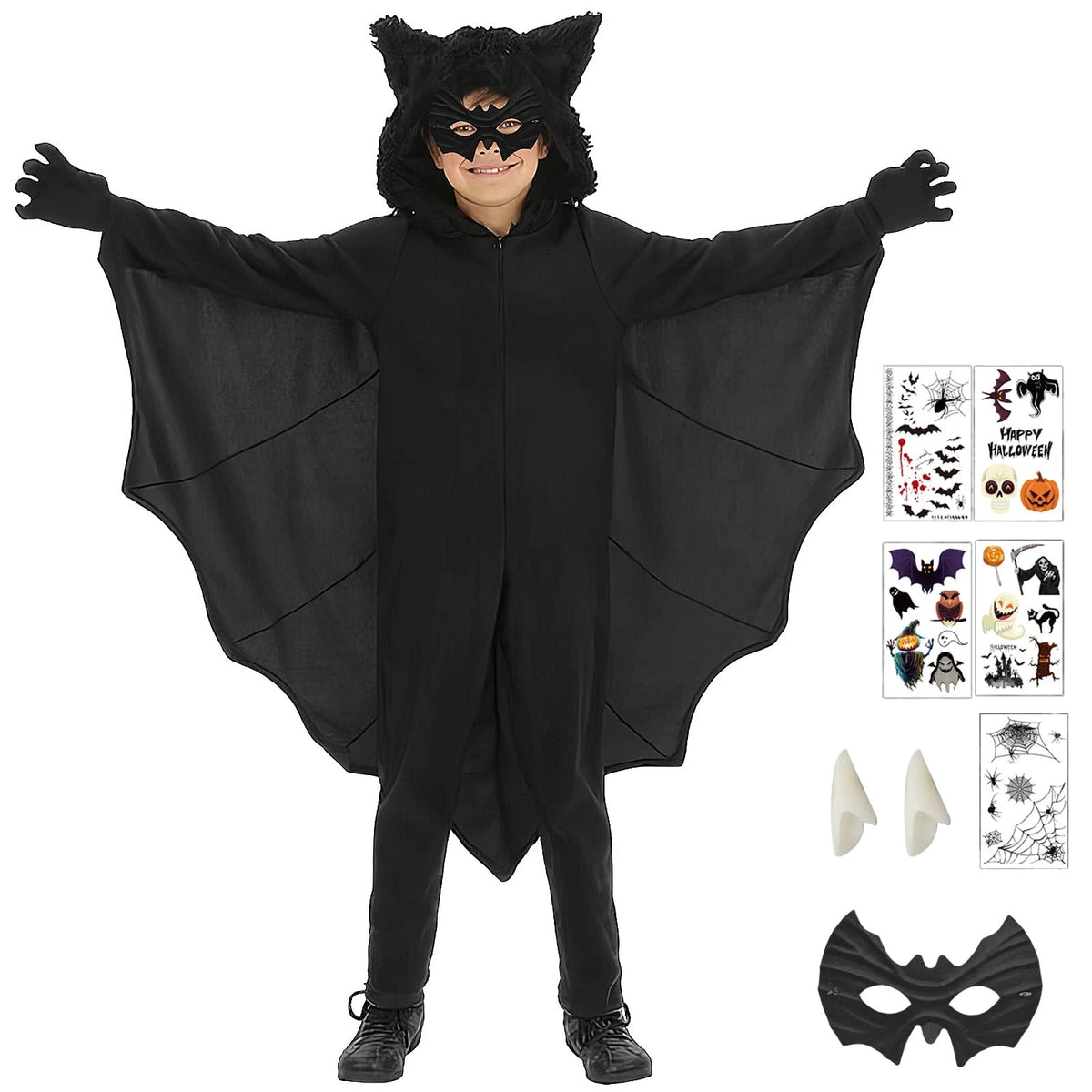 Halloween Kids Bat Wing Costume Boys Girls Child Vampire Fancy Dress Cosplay UK