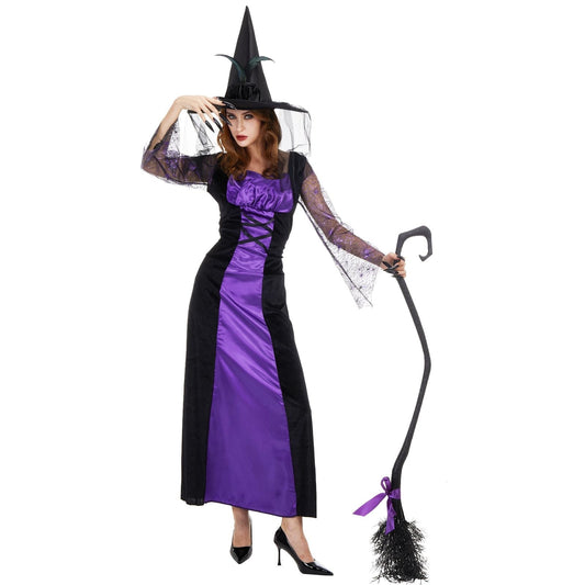 Ladies SPELLBOUND PURPLE WITCH Halloween Fancy Dress Costume UK Large