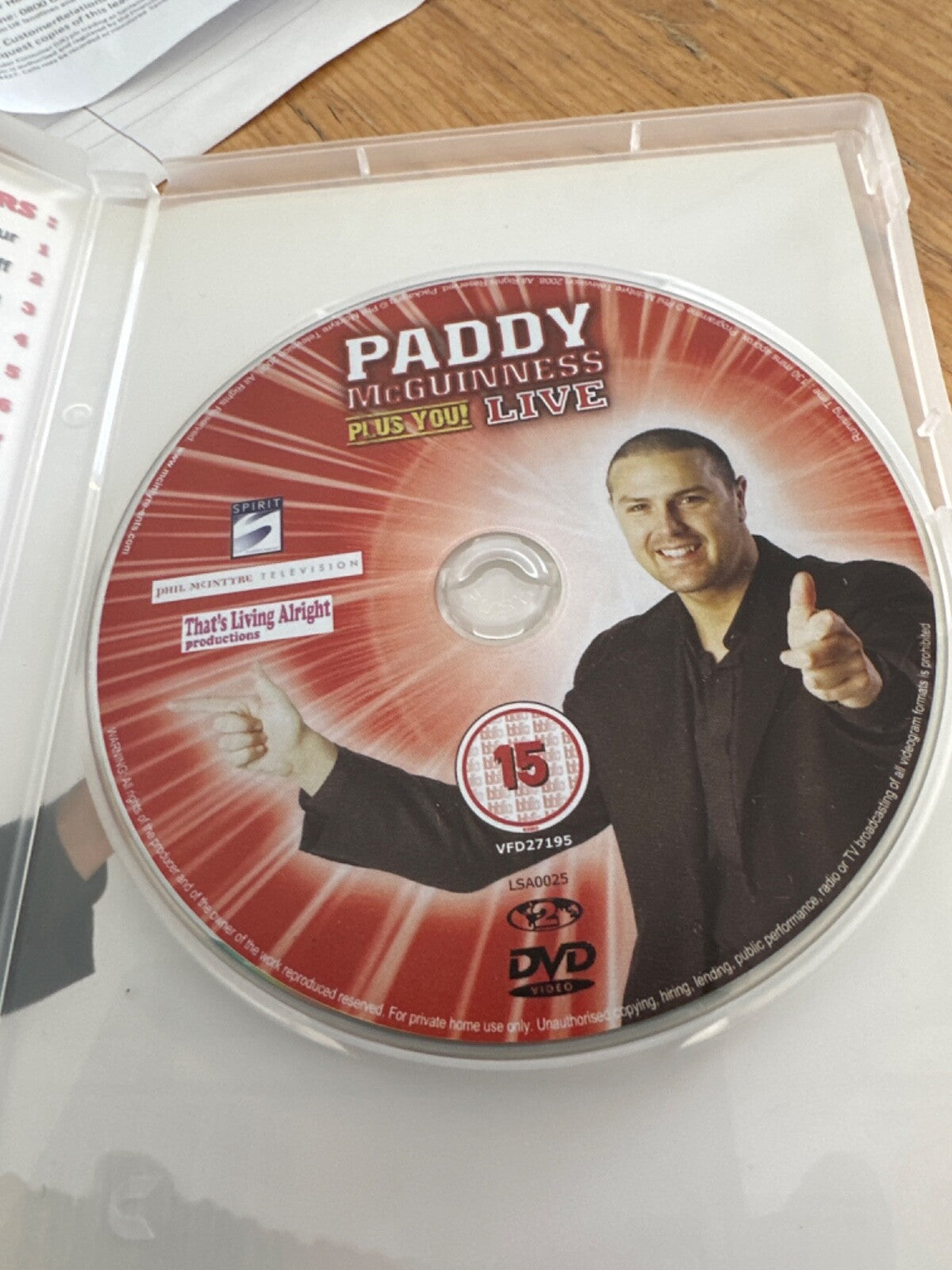 Paddy McGuiness Plus You Live DVD - signed autographed