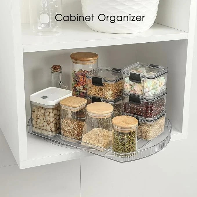 1 Piece Clear Lazy Susan Rotating Turntable Spicy Rack Fridge Organiser 16.5"