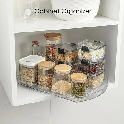 1 Piece Clear Lazy Susan Rotating Turntable Spicy Rack Fridge Organiser 16.5"