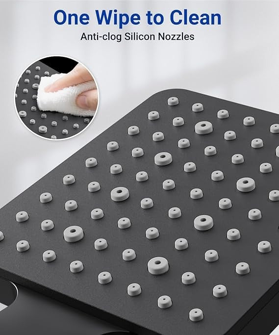 Newentor High Pressure Shower Head 6 Modes Water Saving black