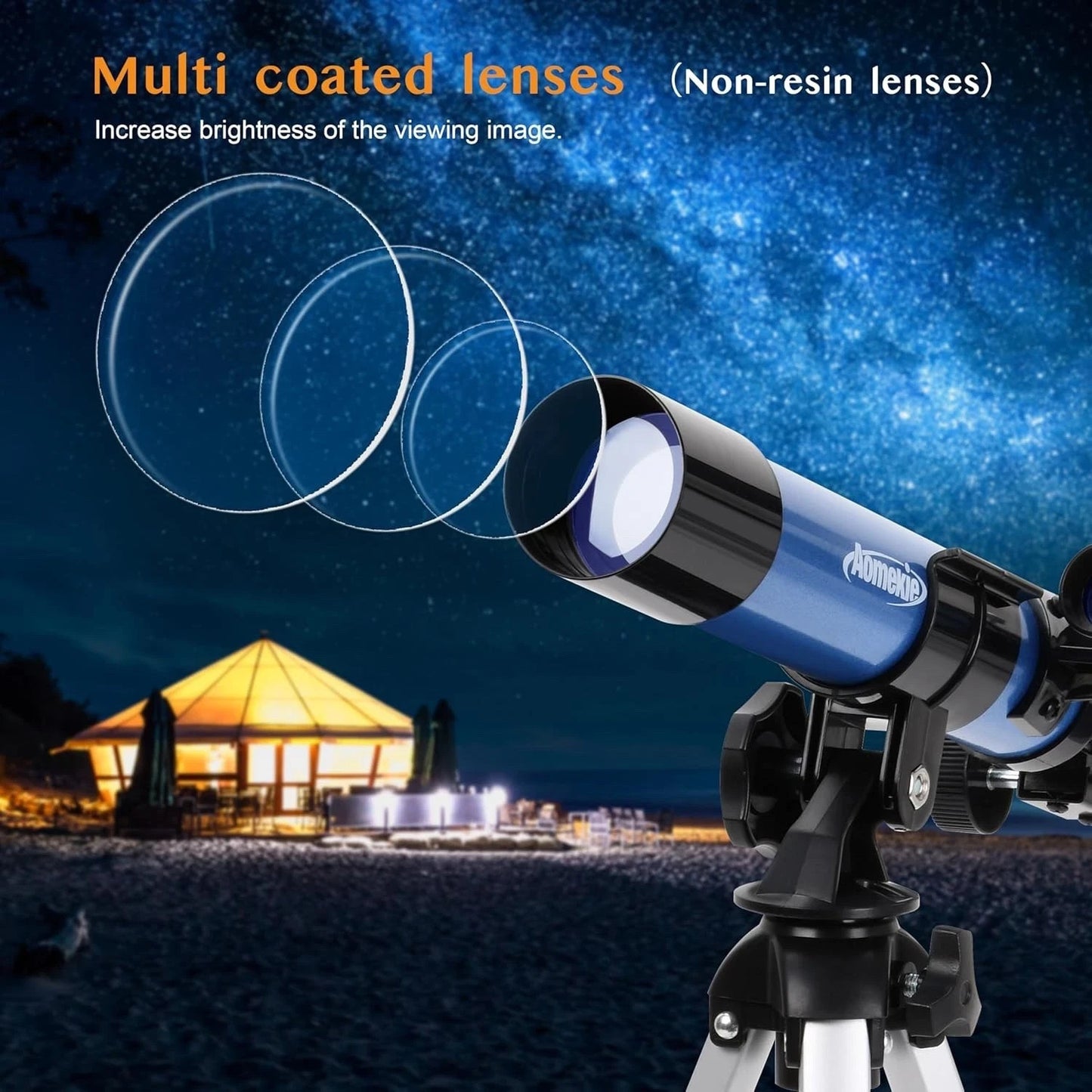 Aomekie Portable Astronomy Telescope for Kids 40/400mm with Compass and Tripod