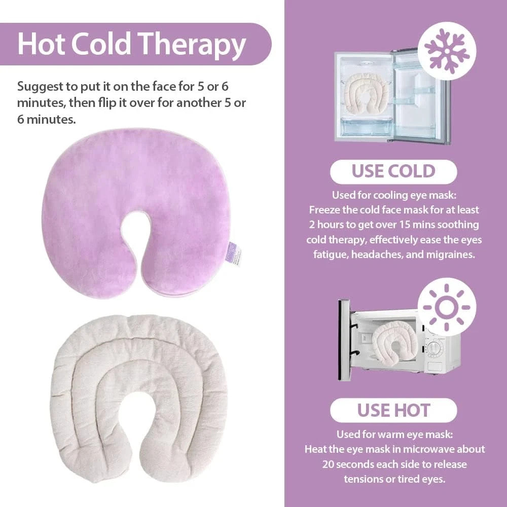 NEWGO Face Heating Mask for Sinus, Microwavable Heating Pad, Warm Cold Compress 