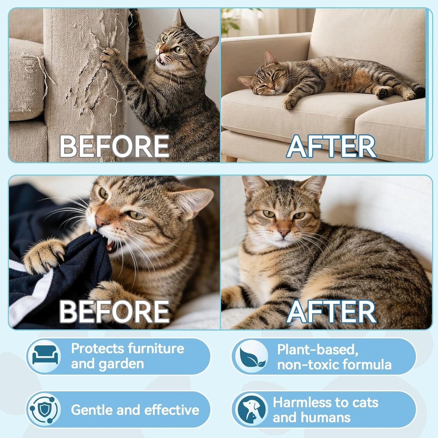 Cat Scratch Repellent Spray 150 ml - Natural Behaviour Training, Safe for Pets