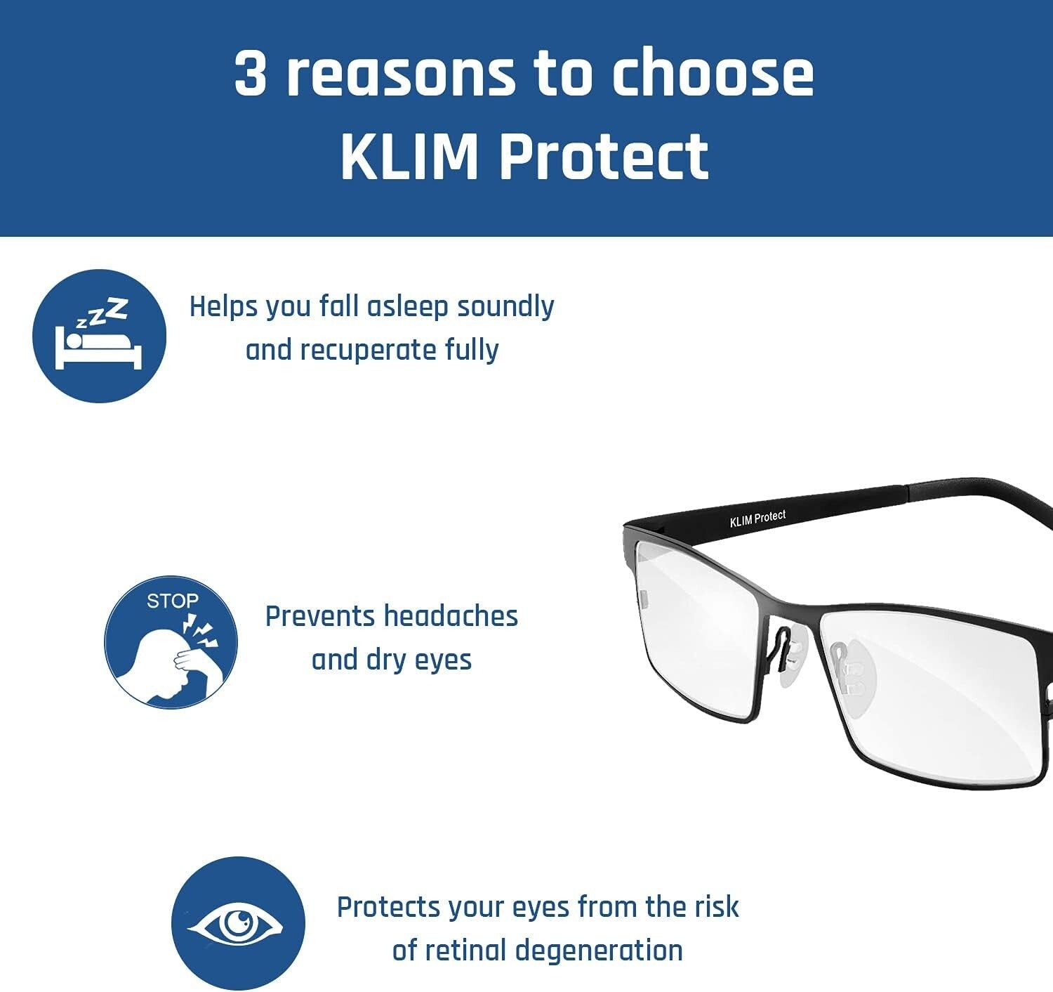 KLIM Protect Anti Blue Light Glasses Anti Eye Fatigue Anti UV glasses New 2024