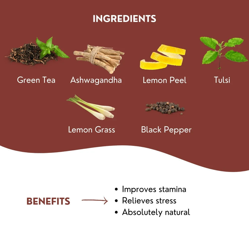 Tulsi Green Tea Ashwagandha holy basil Tea Bags Pack Of 50 indian Green Tea