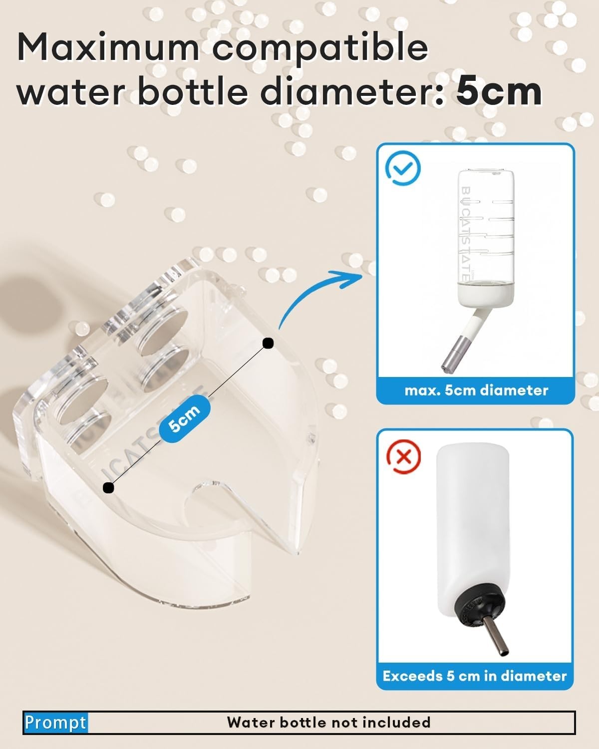Hamster Water Bottle Holder, Acrylic Holder Magnet Bucatstate RRP  £13.99