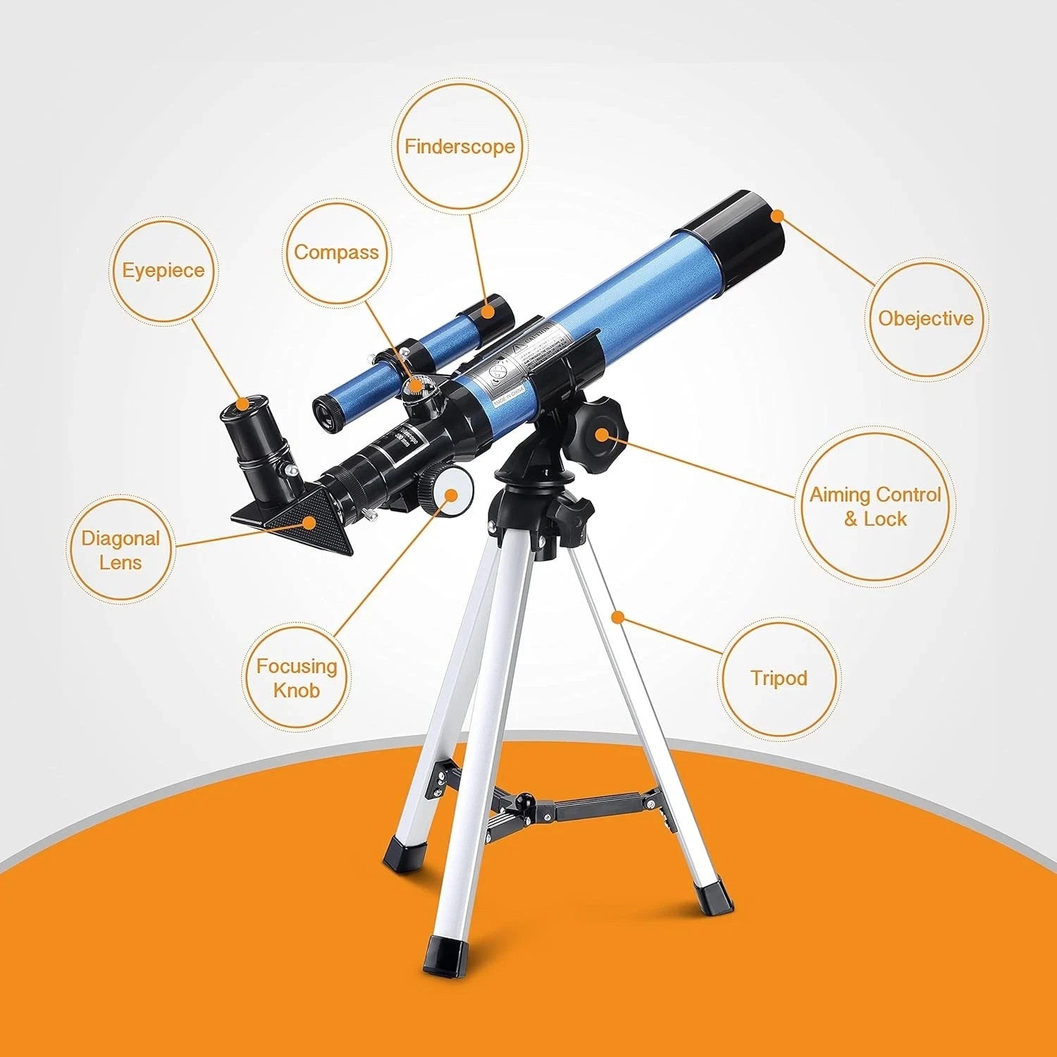 Aomekie Portable Astronomy Telescope for Kids 40/400mm with Compass and Tripod