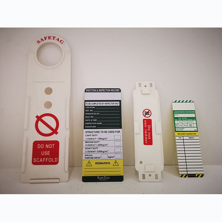 Safety Scaff Tags Set 10 Scaffold Safety Tags with 20 Inserts and Pen