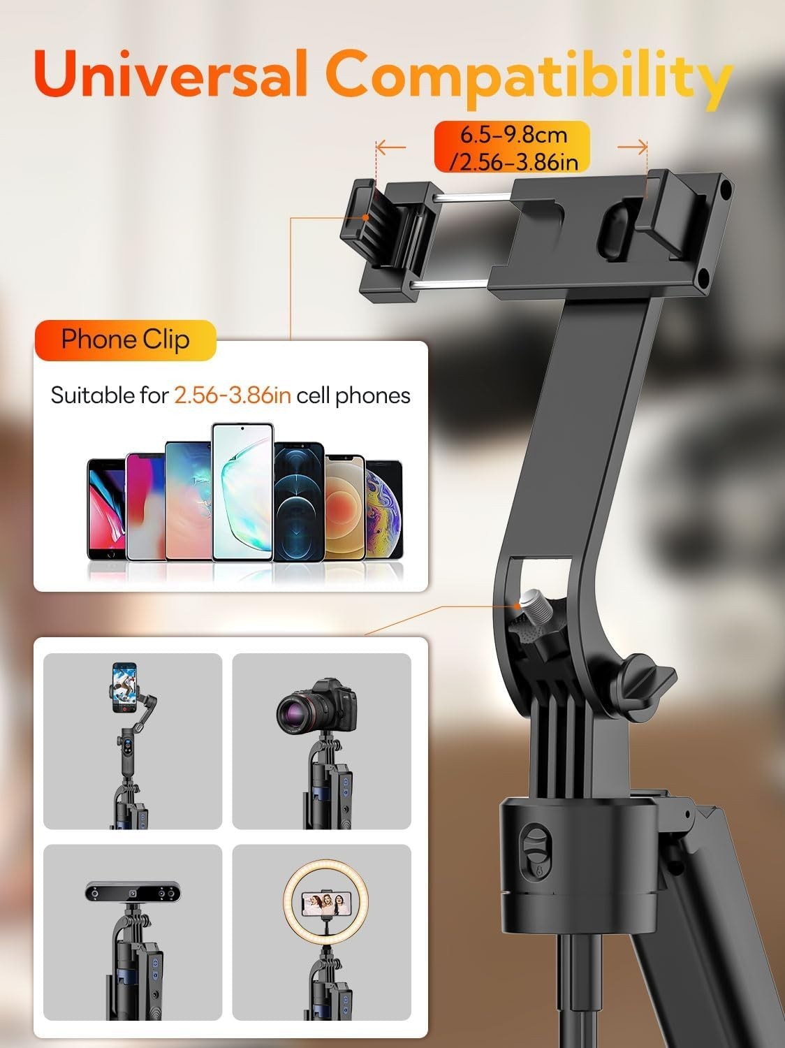 70" Phone Selfie Stick Tripod with Remote AI Auto Face Tracking 360° Rotation UK