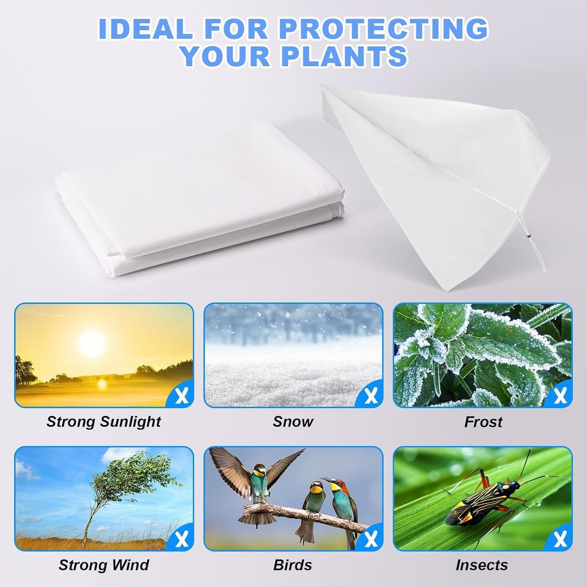 Extra Large Frost Protection Bag Fleece Winter Jacket Garden Plant Cover x2