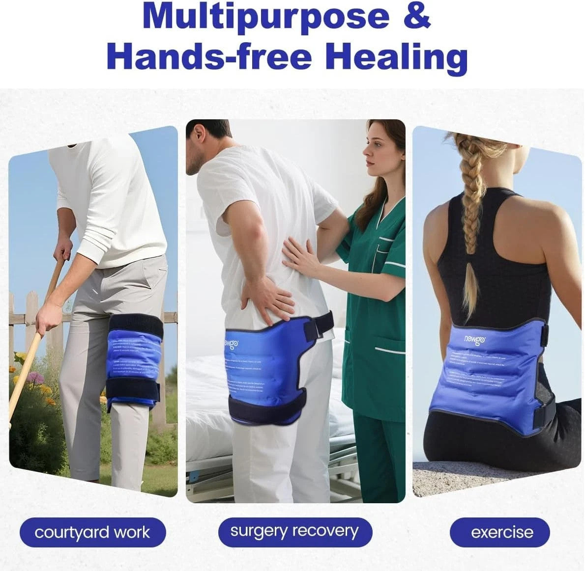 NEWGO Hip Ice Pack Wrap Reusable Hip Cold Pack for Hip Bursitis