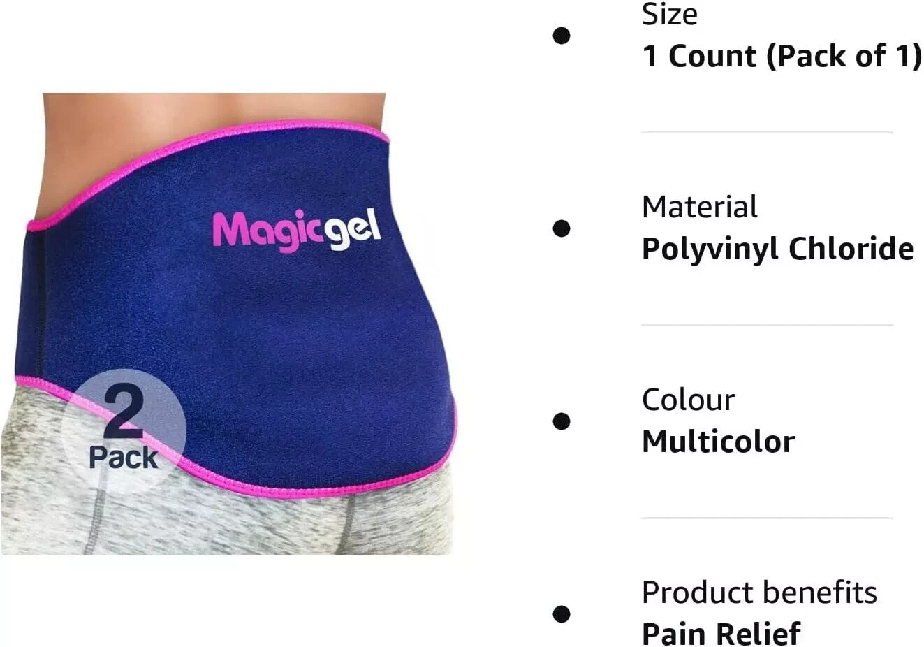 Magic Gel Lower Back/Stomach Heat/Cold Gel Packs for injury